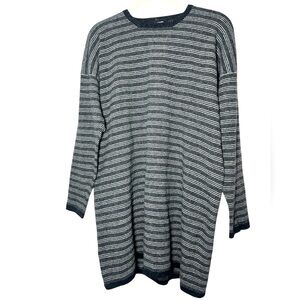 Jean Muir Vintage Wool Sweater Dress 1980s Stripes Cozy Warm